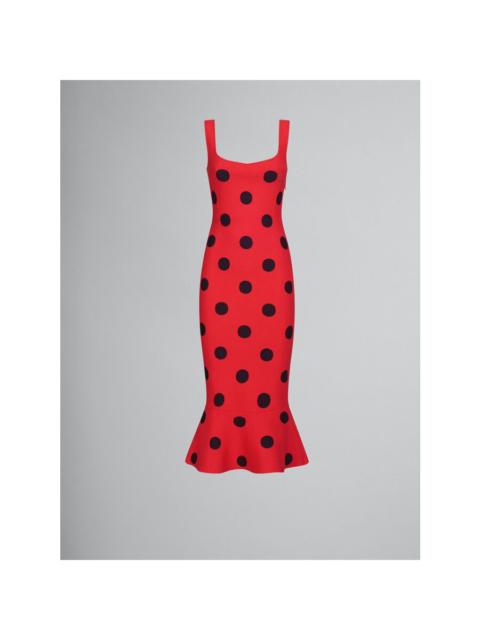 Marni Marni Women'S Red Polka Dot Flounce Dress