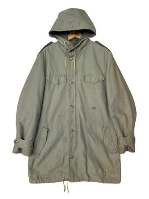 Vintage 80s German Army Parka Green Zipper Hoodie Jacket