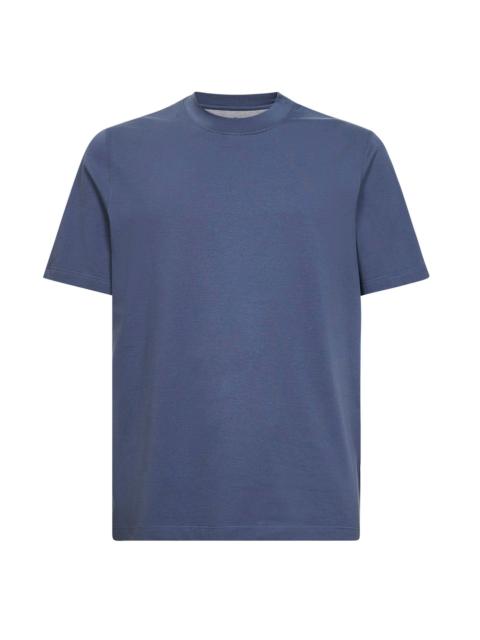 Brunello Cucinelli Denim cotton jersey crewneck T-shirt