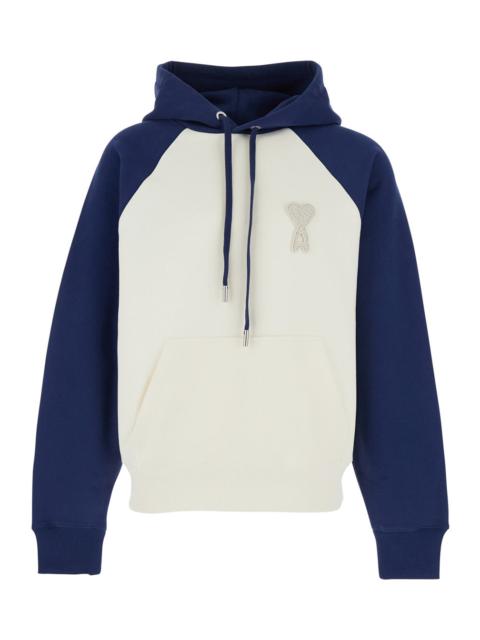 AMI Paris Ami Paris Men Blue Hoodie With Drawstring Hood And Adc Embroidery On The Front In Cotton For Men