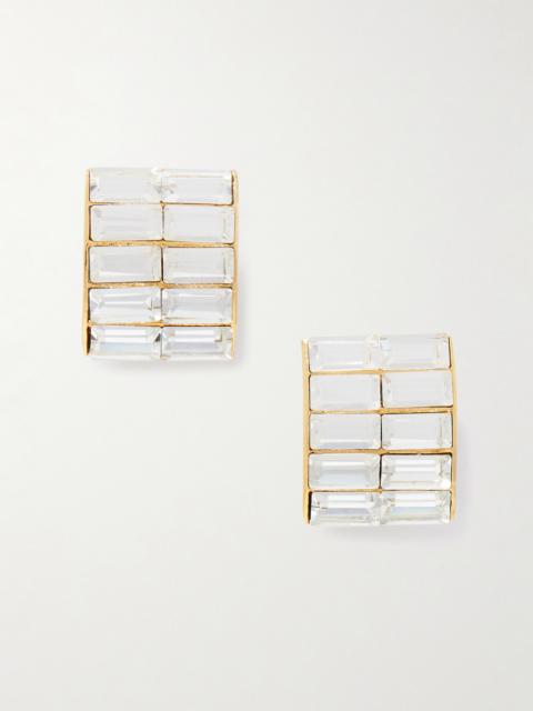 Alessandra Rich Gold-tone Crystal Clip Earrings