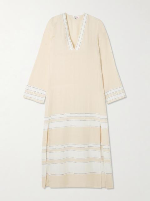 lemlem Theodora Striped Cotton-blend Midi Dress