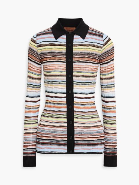 Missoni Space-dyed ribbed cotton-blend shirt