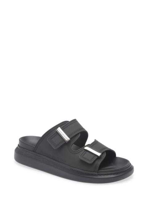 Alexander McQueen McQueen Oversized Hybrid Slide Sandal in Black/Silver at Nordstrom