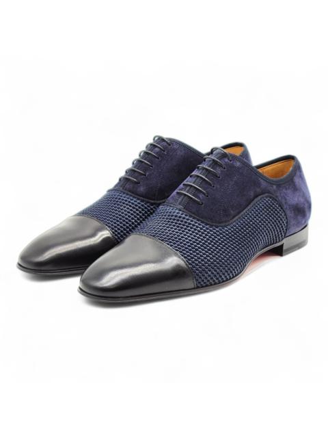 Greggo Leather and Suede Oxford Shoes Blue EU 42 US 9 $995