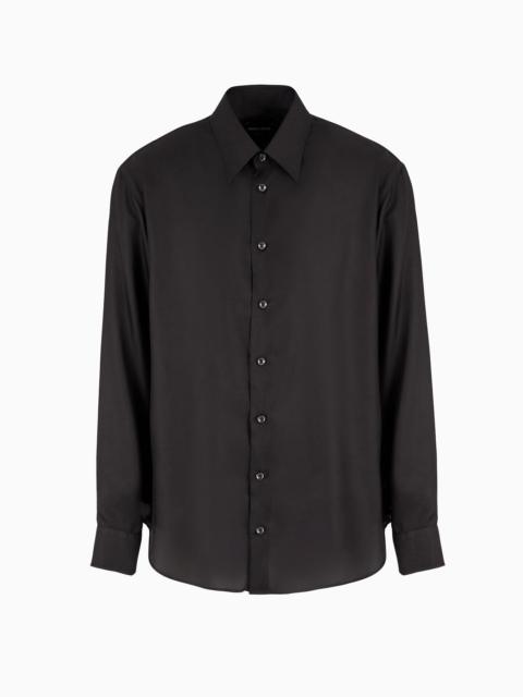 Giorgio's regular-fit silk twill shirt