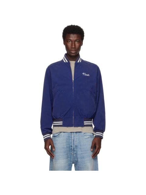Blue Cotton Varsity Jacket