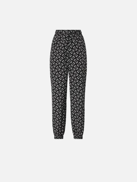 PINKO SPORTY TROUSERS WITH ALL-OVER LOVE BIRDS LOGO