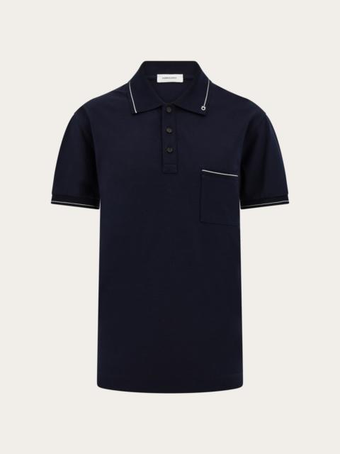 Supreme Supreme Cursive Polo Navy Stripe | REVERSIBLE