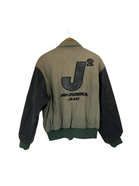 Other Designers Japanese Brand - Mr Junko Varsity Bomber Leather Jacket Big Logo Design