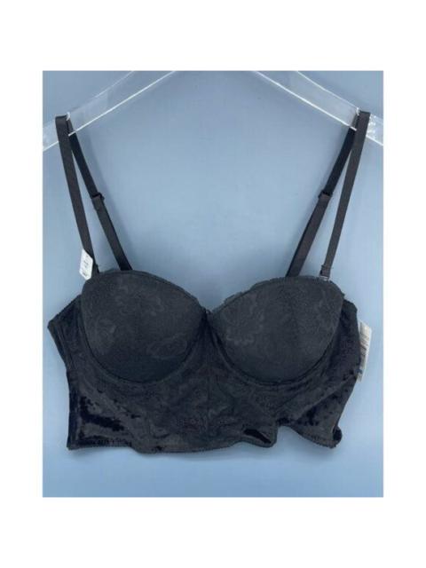 Sophie R. - sophie b Plunge Push Up Bra Boustier  MARB26630-BLK Floral Lace Black Velvet 36C