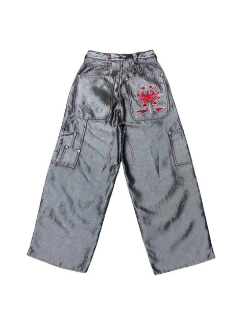 Other Designers Japanese Brand - Vintage Amore Puro Silver Metallic Wide Leg Baggy Jeans