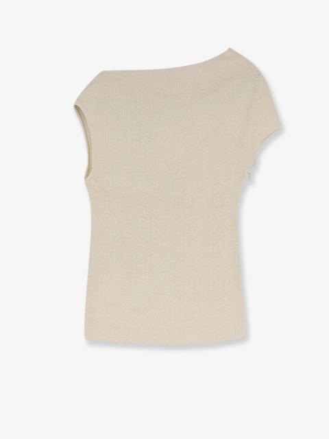 TOTEME Toteme Organic Cotton One-Shoulder Top Beige