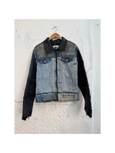 Other Designers Other - Junker Designs Upcycled Leather/Denim Studded Jacket