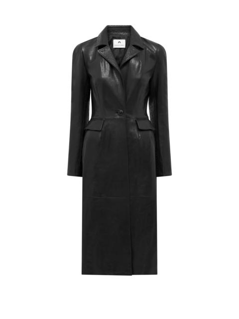 Marine Serre Moonogram Embossed Leather Tailored Coat