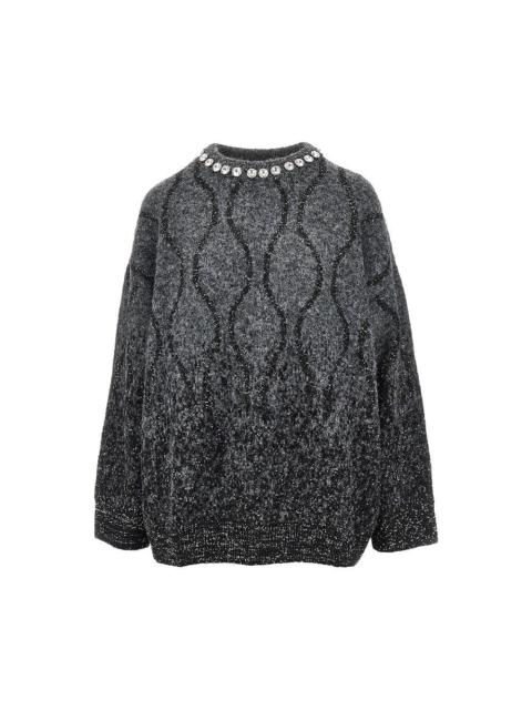 PINKO Pinko Knitted Sweater with Sequins Grey