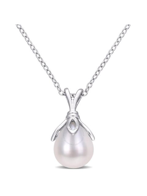 Other Designers AMOUR 8.5-9mm Freshwater Cultured Pearl Drop Pendant with Chain In Sterling Silver