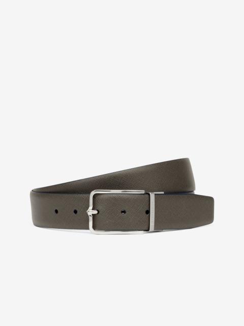 CORNELIANI Grey and Blue leather belt