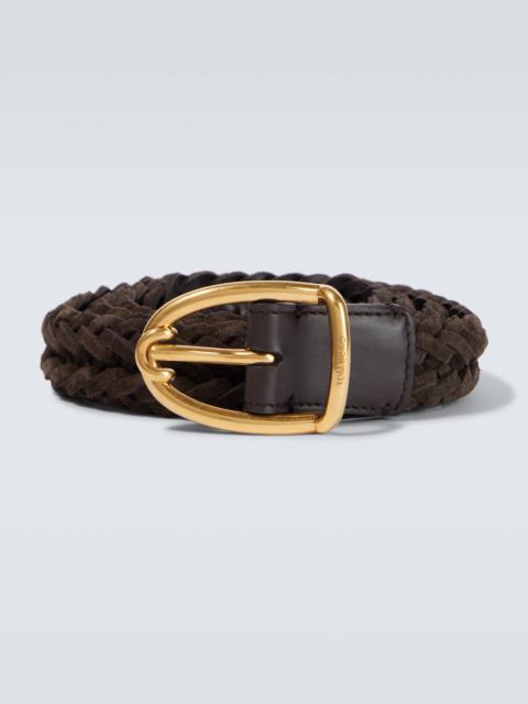 TOM FORD Braided suede belt