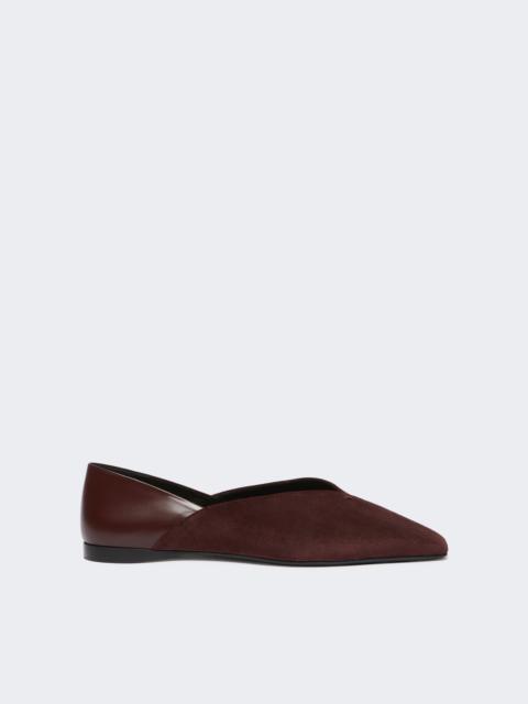 Max Mara SQUAREFLAT Suede and leather mules
