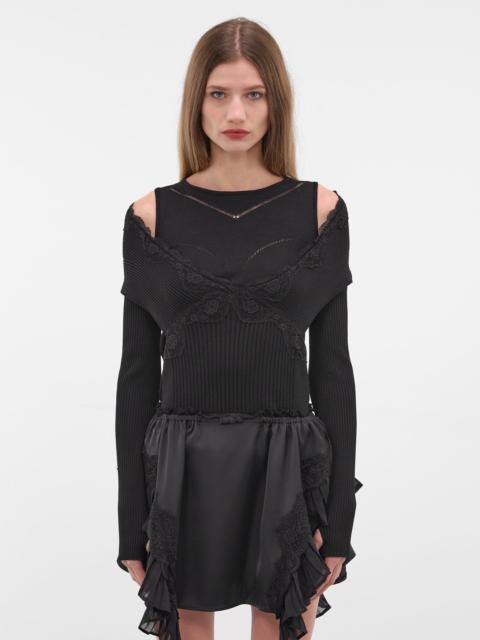 VAILLANT Black Hybrid Split Off-Shoulder Sweater