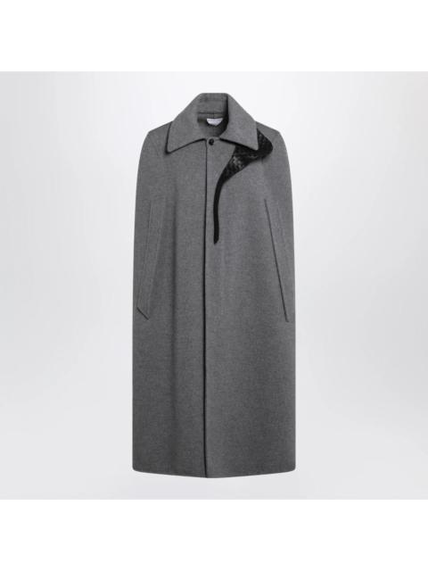 Bottega Veneta BOTTEGA VENETA Grey Wool Cashmere Cape Coat New & Authentic