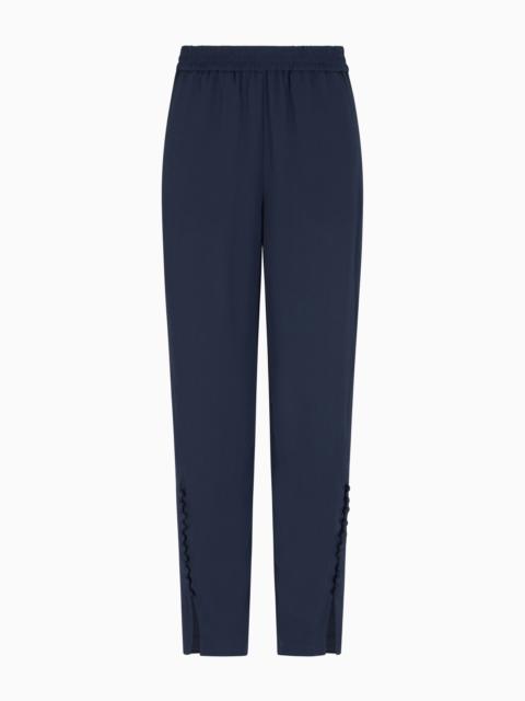 EMPORIO ARMANI CRÉPON TROUSERS WITH BUTTON DETAIL AT THE HEM