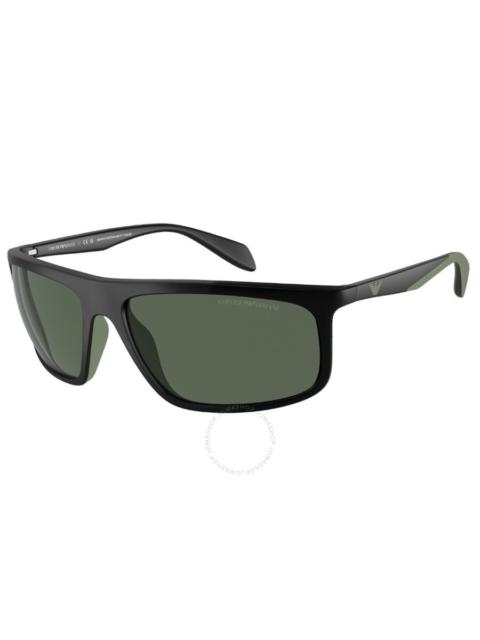 EMPORIO ARMANI Emporio Armani Green Rectangular Men's Sunglasses EA4212U 500171 64