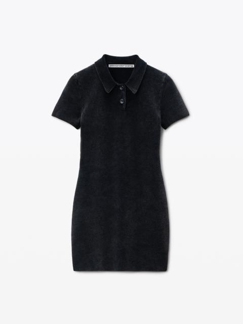Alexander Wang Black Cotton-Blend Chenille Minidress
