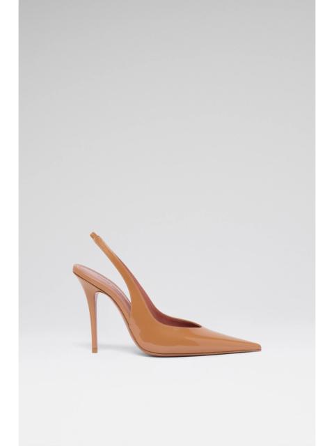 Amina Muaddi ANOK SLING 105 LATTE PEARLY PATENT