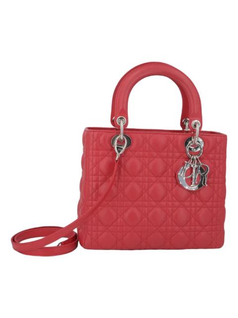Medium Lady Dior bag in pink Cannage Lambskin Leather