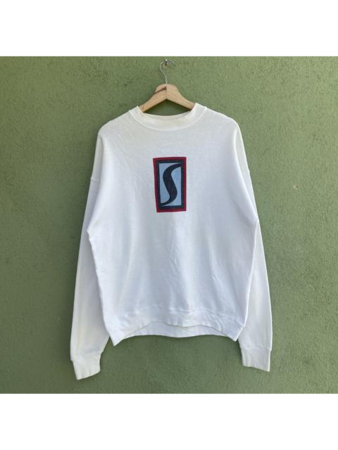 Other Designers Vintage - Vintage 90s STUSSY Made In Usa Big Logo Sweatshirt Jumper