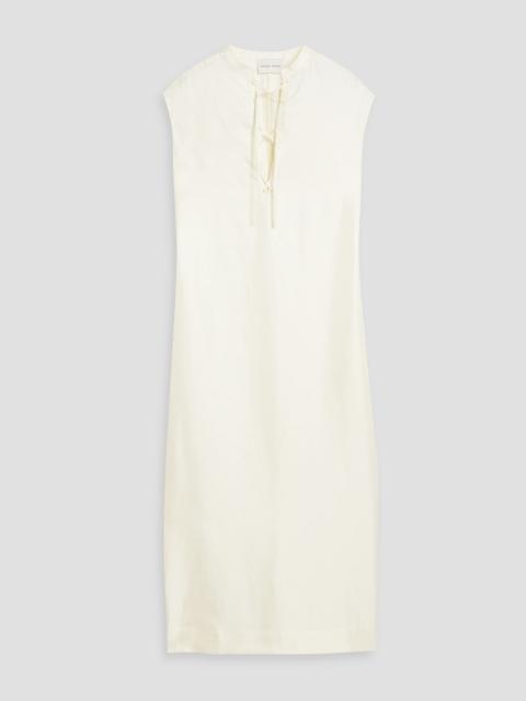Loulou de Saison Demeter lace-up silk-twill midi dress