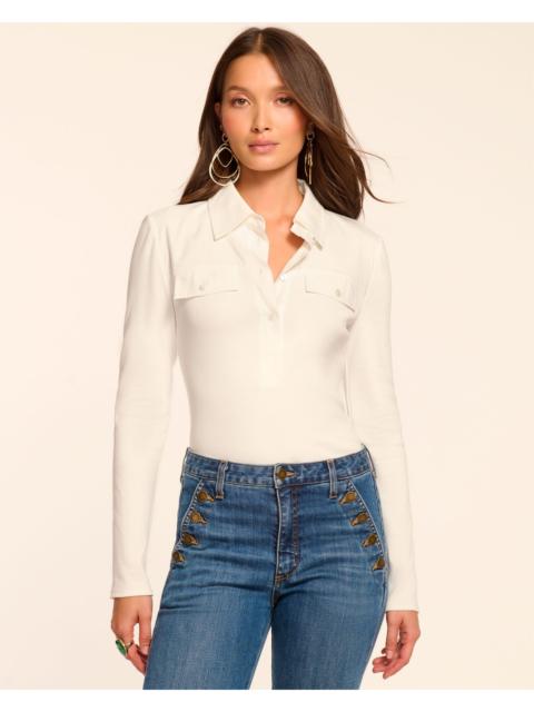 RAMY BROOK Laurenza Cotton Knit Combo Long Sleeve Top