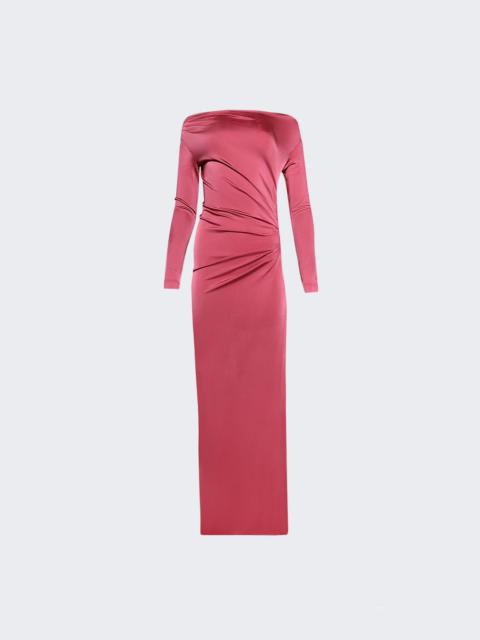 Victoria Beckham Off-shoulder Draped Gown Cerise Pink