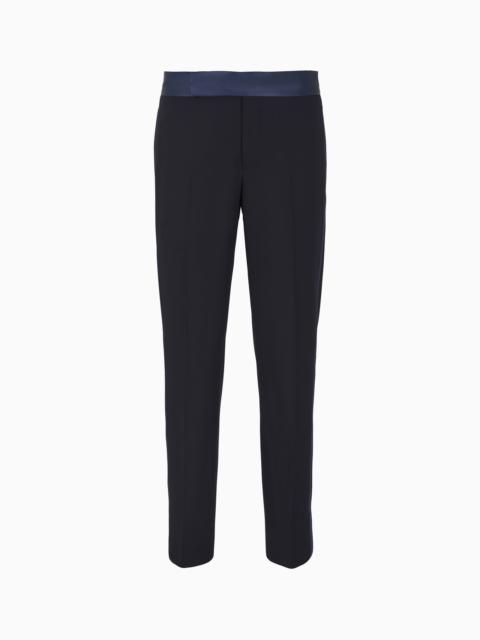GIORGIO ARMANI Wool crêpe tuxedo trousers