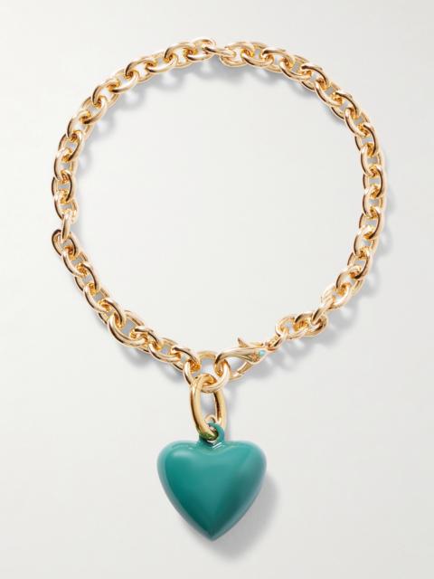 ROXANNE ASSOULIN The Mini Puffy Heart Gold-tone And Enamel Bracelet