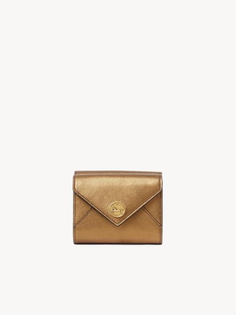 Chloé SMALL ENVELOPE TRI-FOLD IN METALLIZED LEATHER