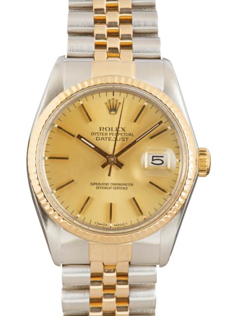 ROLEX Preowned Rolex Datejust 36 Ref 16013 Champagne Index Dial