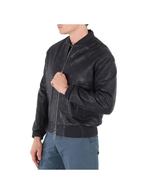 EMPORIO ARMANI Emporio Armani Men's Black Logo-Embossed Blouson Bomber Jacket