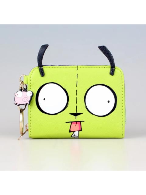 Other Designers Invader Zim Gir Dog Green Wallets Bifold Card Holder Coins Purse With Keychain