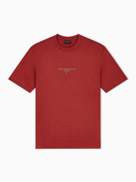 EMPORIO ARMANI LYOCELL BLEND JERSEY T-SHIRT WITH 3D-EFFECT LOGO