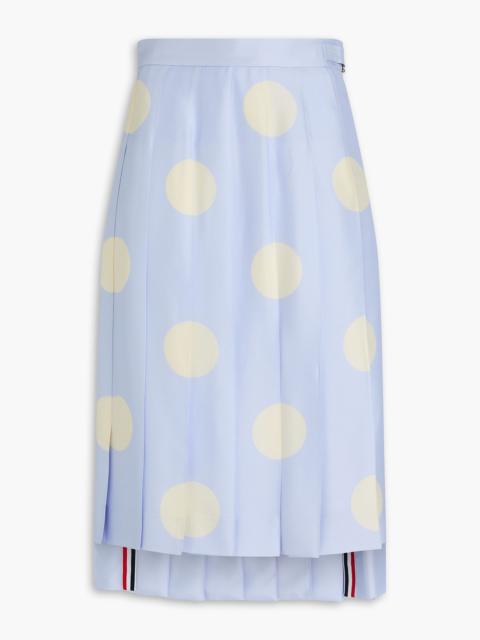 Thom Browne Pleated polka-dot silk-twill midi skirt