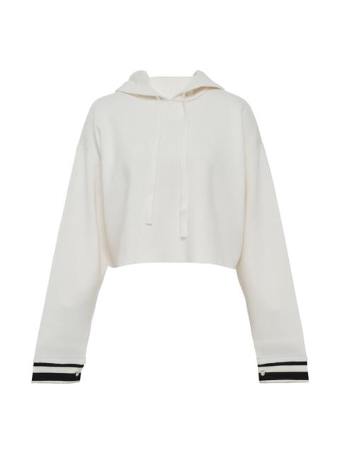 3.1 Phillip Lim Long Sleeve Cropped Hoodie With Poplin Combo