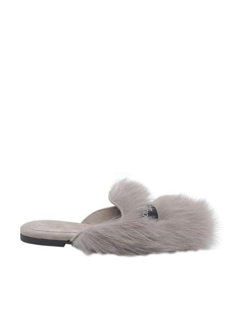 Dolce & Gabbana Dolce&Gabbana Women Logo Shearling And Suede Slippers