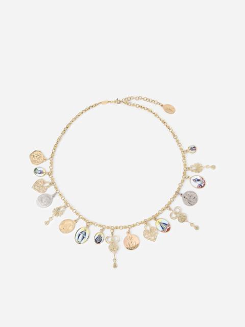 Dolce & Gabbana Sicily Necklace 18-carat yellow and white gold and ancient ceramic miniatures