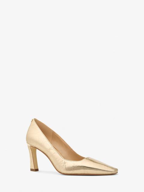 MICHAEL KORS Darrah Crackled Metallic Leather Pump