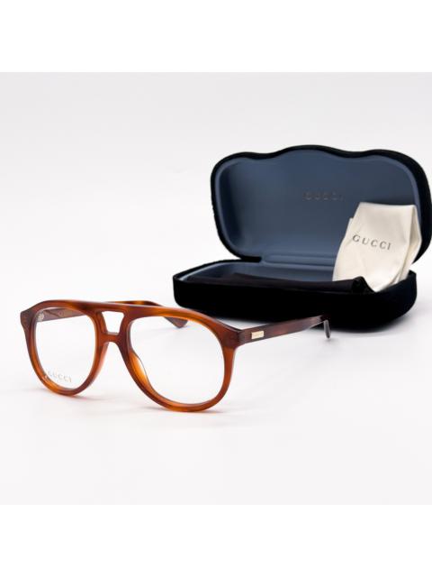 NEW GUCCI GG1320O 002 HAVANA PILOT UNISEX EYEGLASSES GUCCI
