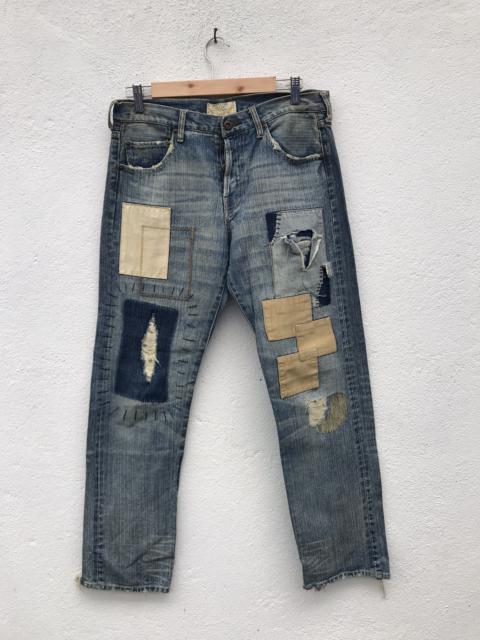 Other Designers Distressed Denim - Japanese Brand Patch Work Denim Jeans