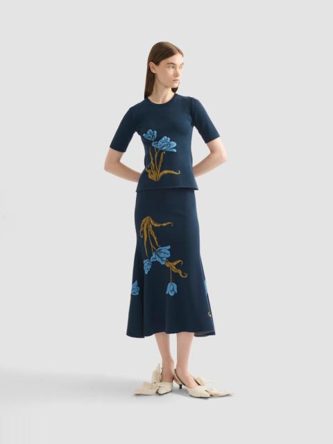 Erdem FLORAL JACQUARD A LINE KNIT SKIRT